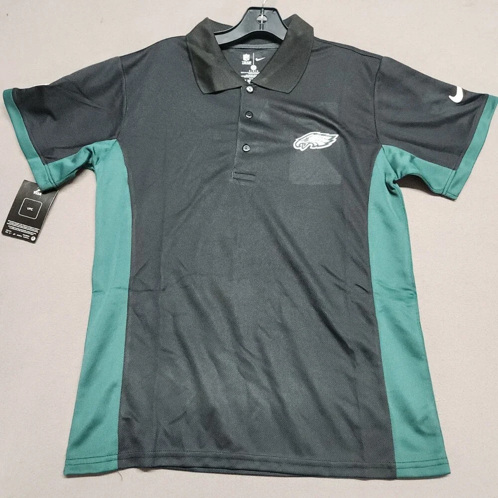 Nike Philadelphia Eagles Men's Polo Shirt Black Green Size S Authentic NFL 172